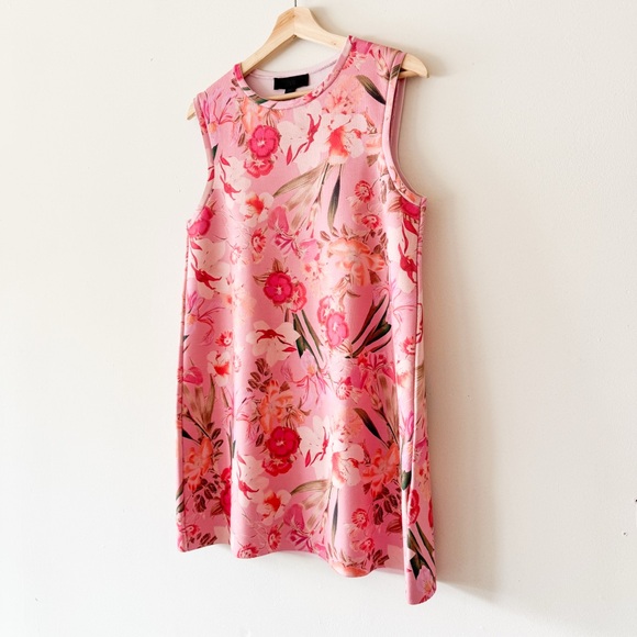 Zara Floral Pink Knit Mini Dress Size Medium - Picture 3 of 10